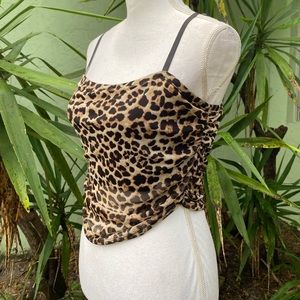 Leopard Ruched Crop Top